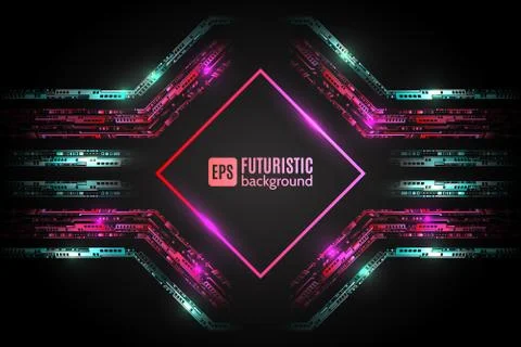 Hi-tech vector illustration with various technology elements. Illustrazione stock