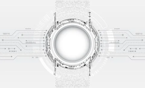 Hi-tech vector illustration with various technology elements. Stockillustratie