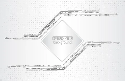 Hi-tech vector illustration with various technology elements. Stock Illustration