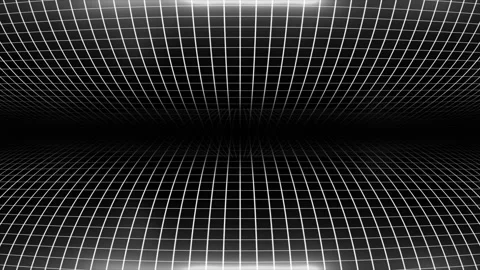 Hi-tech white square pattern futuristic technology grid on black background Stock Footage 296056610