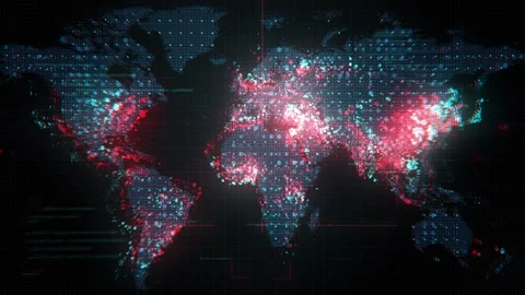 Hi Tech World Map | Stock Video | Pond5