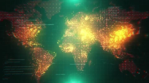 Hi Tech World Map Stock Footage 295682262