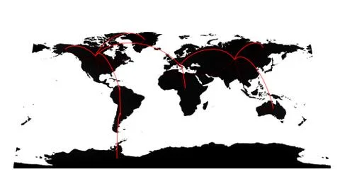 Hi-Tech World Map Stock Illustration
