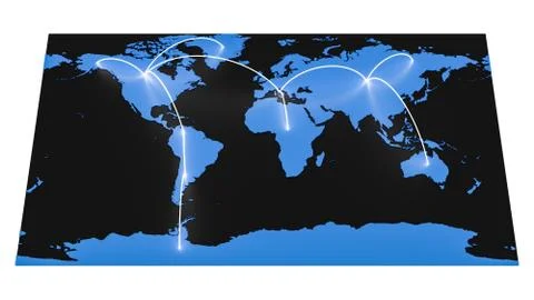 Hi-Tech World Map Stock Illustration