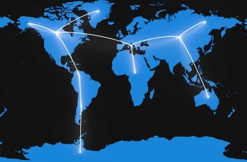 Hi-Tech World Map Stock Illustration