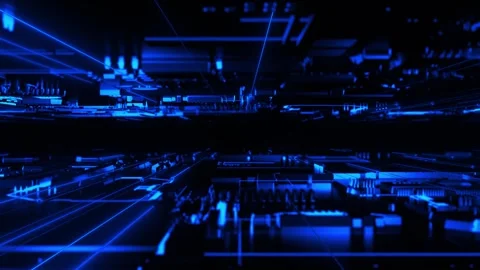 Hi technology 3d grid abstract background video loop Stock Footage 241312234