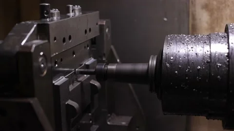The hi-technology metal working processing by CNC turning machine . Stock Footage 220705665