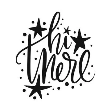Hi there. Script handmade lettering quote for social media designs. Stock Illustration