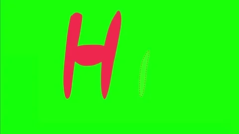 Hi word graffiti in Red in chroma key green screen Stock Footage 243202953
