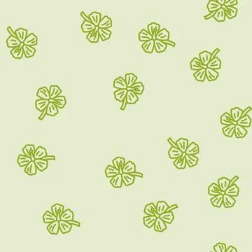 Hibiscus ayurvedic herb line vector seamless pattern Stock Illustration