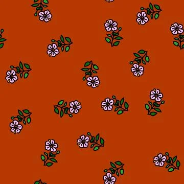 Hibiscus ayurvedic herb vector seamless pattern 스톡 일러스트