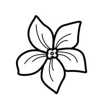 Hibiscus flower doodle icon. Vector illustration of a tropical blossom plant  Stock Illustration