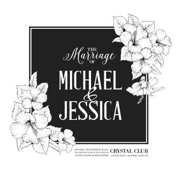 Hibiscus flower frame Stock Illustration