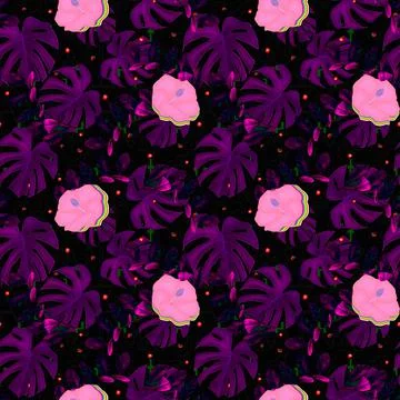 Hibiscus night Stock Illustration