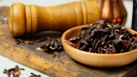 Hibiscus Tea Leaves Stock Footage 95028941
