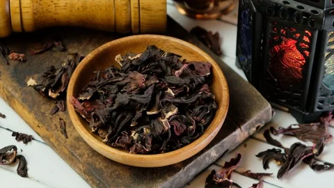 Hibiscus Tea Leaves Stock Footage 95032964