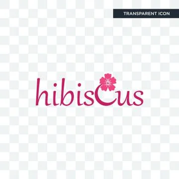 Hibiscus vector icon isolated on transparent background, hibiscus logo design Illustrazione stock