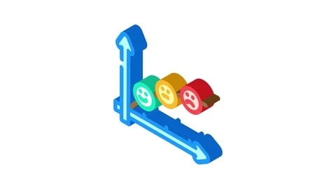 Hick law ux ui design isometric icon animation Stock Footage 327287776