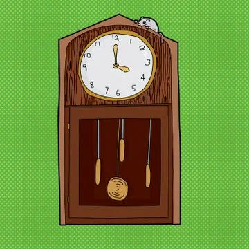 Hickory Dickory Dock Clock Stock Illustration