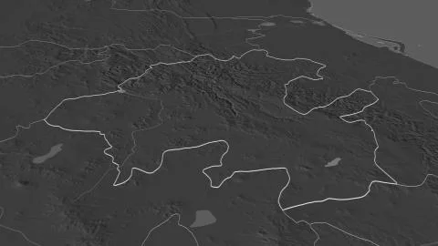 Hidalgo, Mexico. Bilevel elevation map with surface waters Stock Illustration