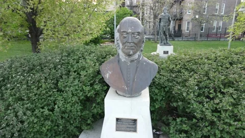 Hidalgo Statue City Drone Stock Footage 166322673