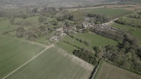 Hidcote Bartrim North Coteswolds Mickleton Aerial Spring Landscape D Log Stock Footage 153465723