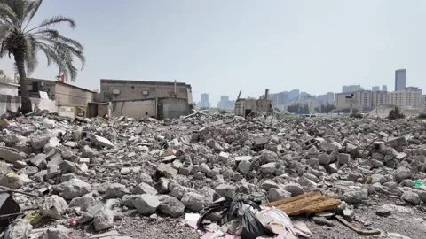 A hidden abandoned world beyond the modern UAE skyline Stock Footage 335919366