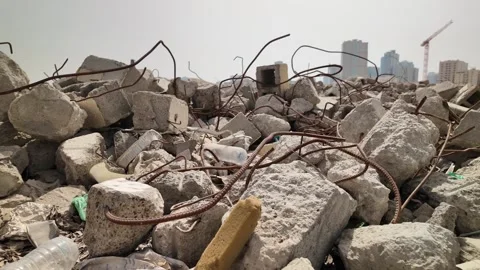 A hidden abandoned world beyond the modern UAE skyline. Stock Footage 335947407