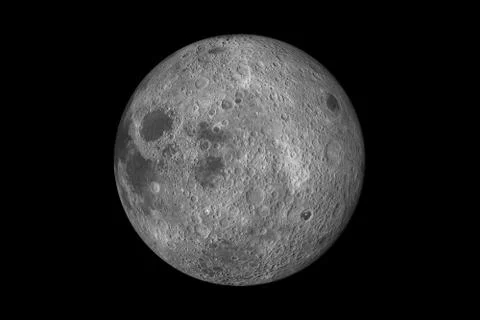 Hidden and visible face in the moon, 3d render Illustrazione stock