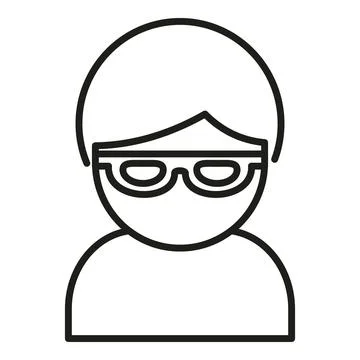 Hidden avatar icon outline vector. Mark person customer Stock Illustration