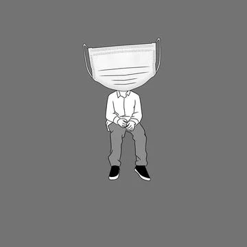 Hidden behind a mask Stock Illustration