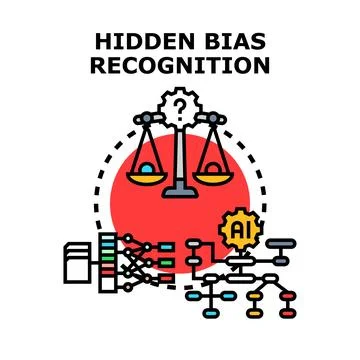 Hidden bias recognition in artificial intelligence algorithms Stock Illustration