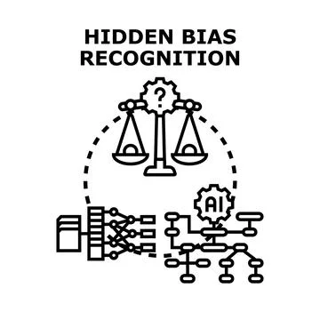 Hidden bias recognition in artificial intelligence algorithms Stock Illustration