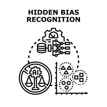 Hidden bias recognition process in artificial intelligence development Stock Illustration
