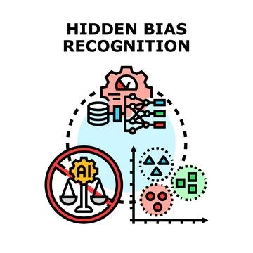 Hidden bias recognition process in artificial intelligence development Stock Illustration