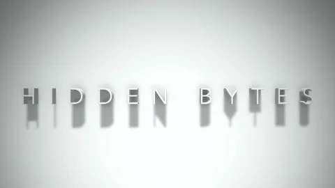 Hidden bytes 3D title animation white text on a white background Stock Footage 299823094