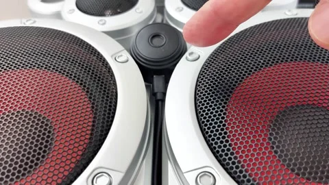 Hidden Camera Positioned Between Speakers for Surveillance Setup Video stock 330631871