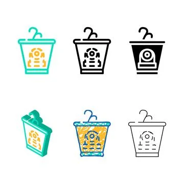Hidden camera simplified color icon vector flat Stock Illustration