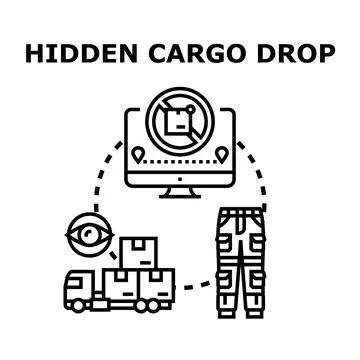 Hidden cargo drop conceptual illustration of illicit delivery Stock Illustration