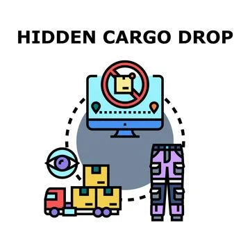 Hidden cargo drop conceptual illustration of illicit delivery Stock Illustration