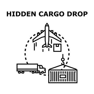 Hidden cargo drop logistic supply chain concept Stock Illustration