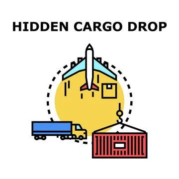 Hidden cargo drop logistic supply chain concept Stock Illustration