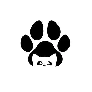 Hidden Cat Paw Logo Illustrazione stock