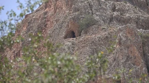 Hidden Cave on Mountainside in Israel Видео 78306253