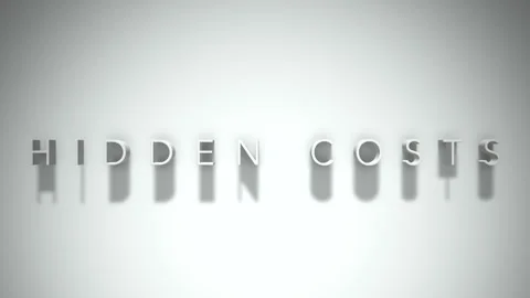 Hidden costs 3D title animation with shadows on a white background Stock Footage 297817042