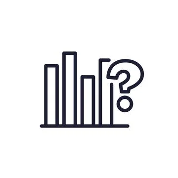 Hidden costs icon with graph on white, line vector Stock-Illustration