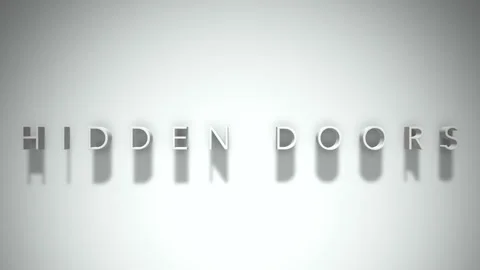 Hidden doors 3D title animation white text on a white background Stock Footage 299759004