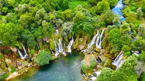 Hidden Falls in Wild Nature Stock Footage 312478985