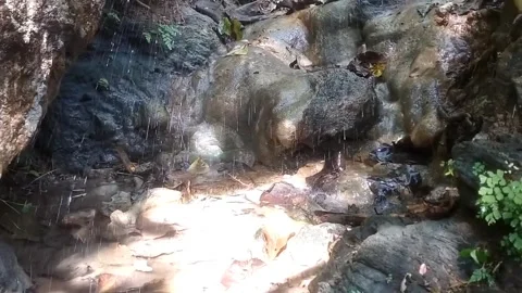 Hidden flow in a dark cave Stock Footage 333050471