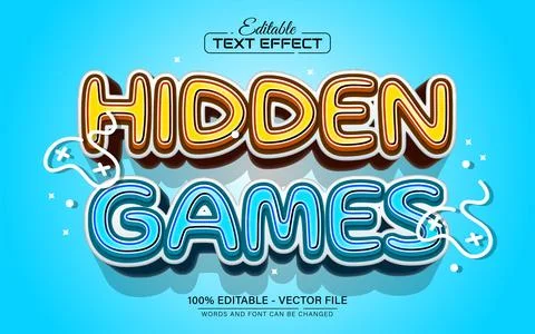 Hidden games 3d text effect editable Stock Illustration
